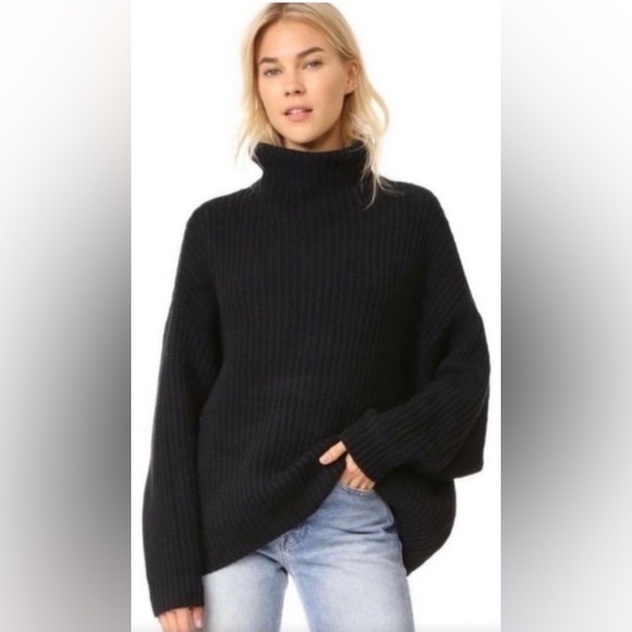 Free People Swim Too Deep Mock Neck Oversized Sweater - Picture 1 of 4